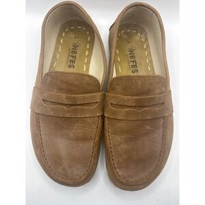 Nefes Handmade Leather Loafers Tan Brown Penny Slip On Earthing Shoes Womens 9
